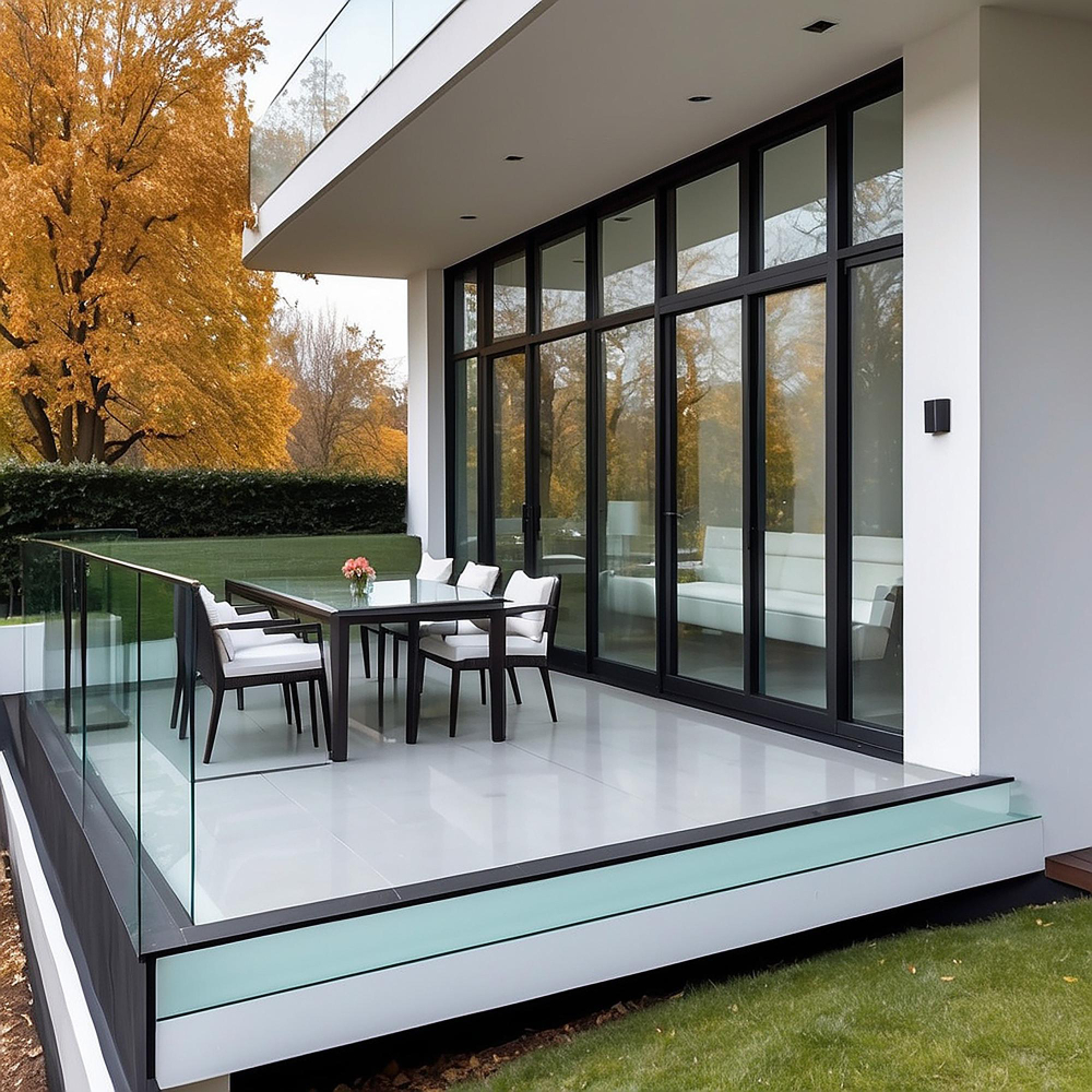 Terrasse avec châssis aluminium